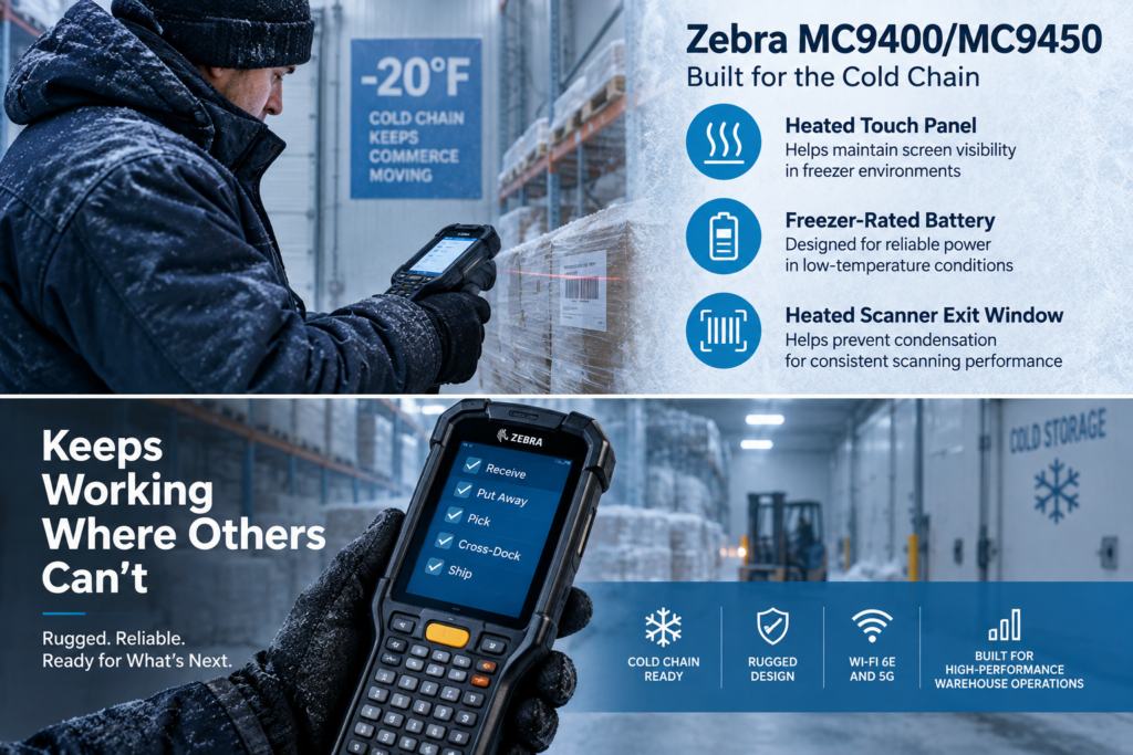 Zebra MC9400 MC9450 freezer cold chain mobile computer